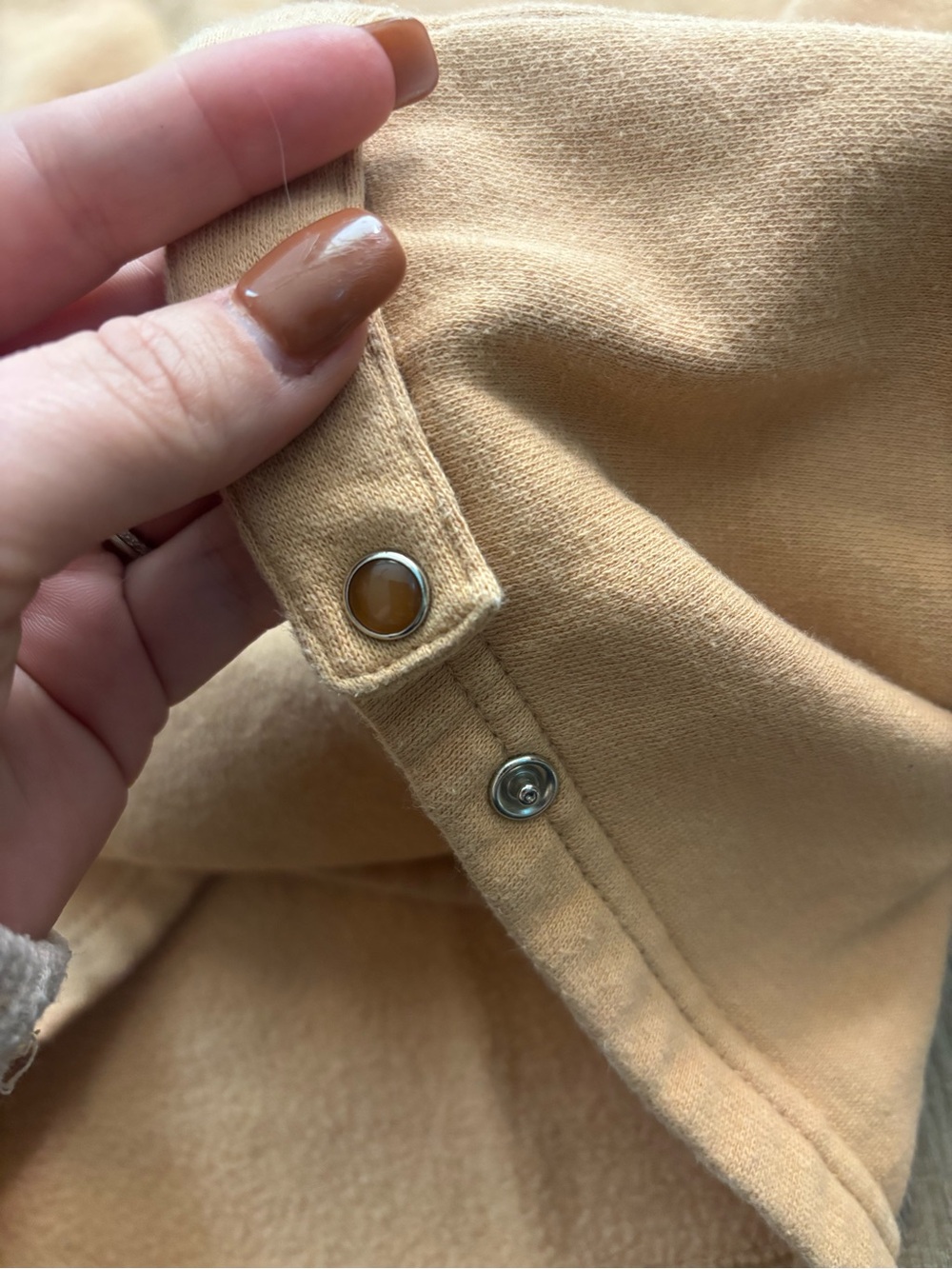 Basic Editions Tan Button-Front Cardigan Sweater - Picture 5 of 5